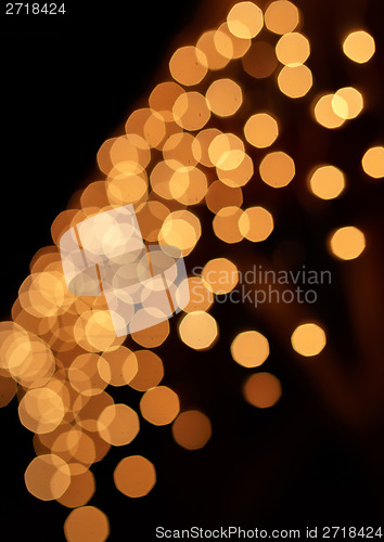 Image of Abstract background. Blurred colorful circles bokeh of christmas lights 