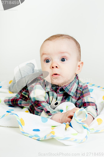 Image of Eyed astonished baby