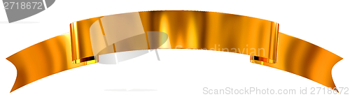 Image of Gold glossy ribbon as banner