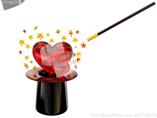 Image of Retro hat with magic wand for love spell