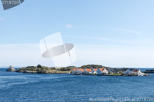 Image of Typical Norwegian houses on the Vikaholmane island