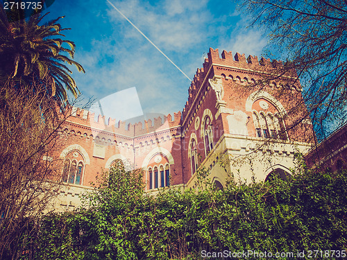 Image of Retro look Albertis Castle in Genoa Italy