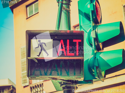 Image of Retro look Red traffic light