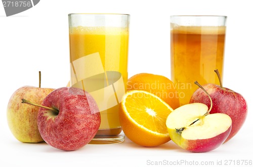 Image of Orange and apple juice against