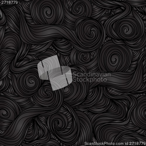 Image of Seamless dark wave hand-drawn pattern