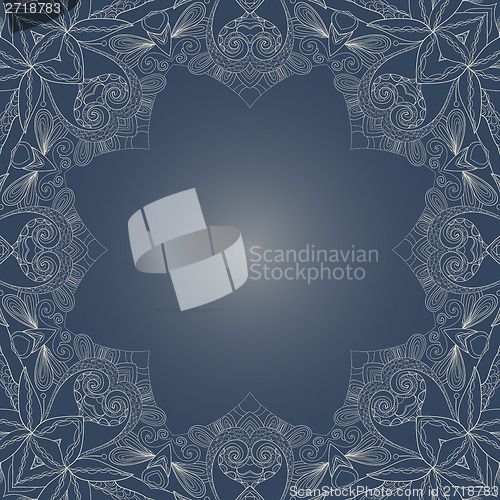 Image of Circle lace hand-drawn ornament card
