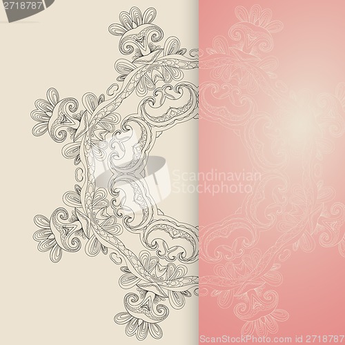 Image of Circle lace hand-drawn ornament card