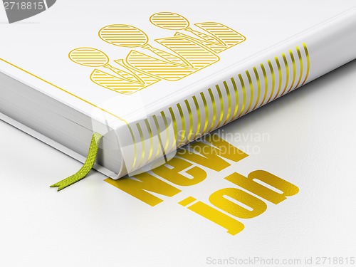 Image of Business concept: book Business People, New Job on white background