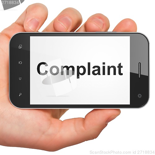 Image of Law concept: Complaint on smartphone