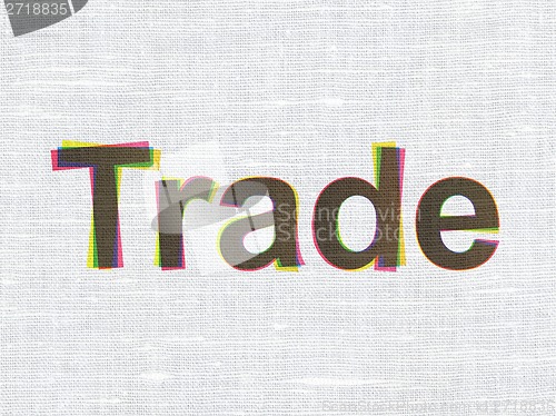 Image of Finance concept: Trade on fabric texture background
