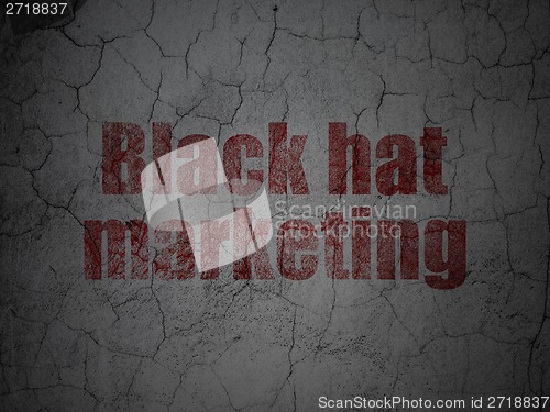 Image of Business concept: Black Hat Marketing on grunge wall background