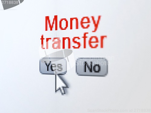 Image of Business concept: Money Transfer on digital computer screen