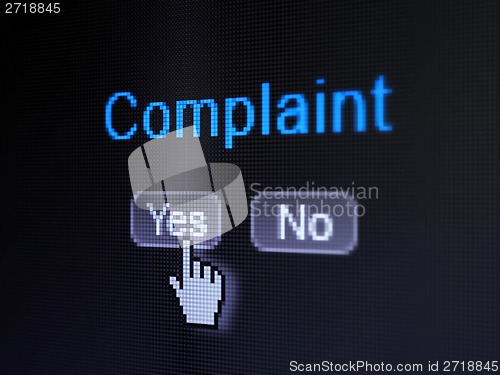 Image of Law concept: Complaint on digital computer screen