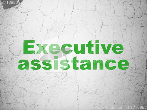 Image of Business concept: Executive Assistance on wall background