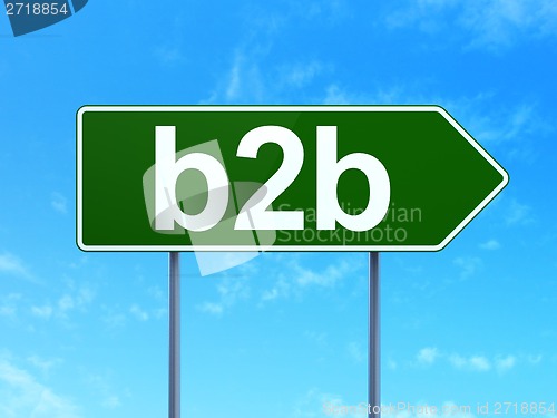 Image of Finance concept: B2b on road sign background