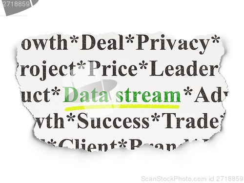 Image of Information concept: Data Stream on Paper background