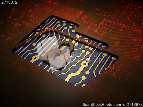 Image of Business concept: Folder With Lock on digital screen background
