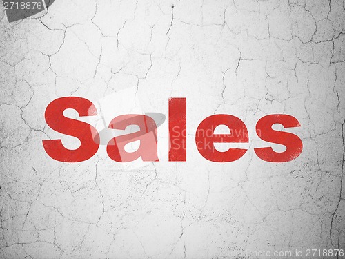 Image of Marketing concept: Sales on wall background