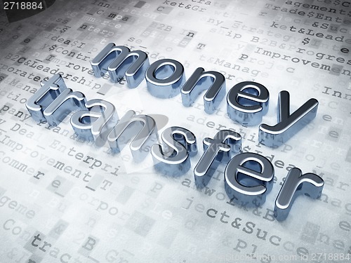 Image of Finance concept: Silver Money Transfer on digital background