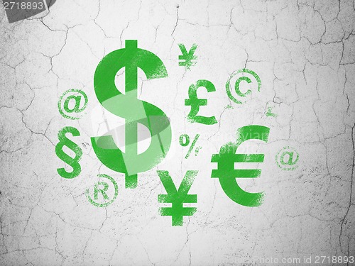 Image of Finance concept: Finance Symbol on wall background