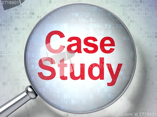 Image of Education concept: Case Study with optical glass
