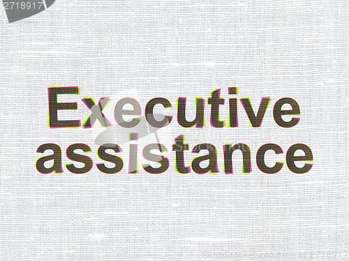 Image of Finance concept: Executive Assistance on fabric texture background