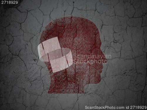 Image of Business concept: Head on grunge wall background
