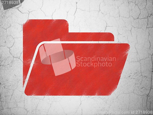 Image of Finance concept: Folder on wall background