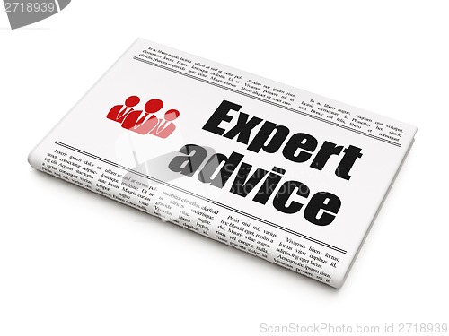 Image of Law concept: newspaper with Expert Advice and Business People