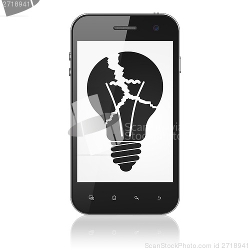 Image of Business concept: Light Bulb on smartphone