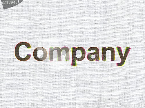 Image of Finance concept: Company on fabric texture background