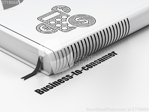 Image of Finance concept: book Calculator, Business-to-consumer on white background