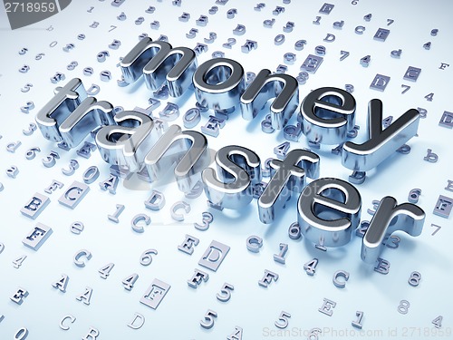 Image of Business concept: Silver Money Transfer on digital background