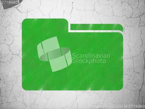 Image of Business concept: Folder on wall background