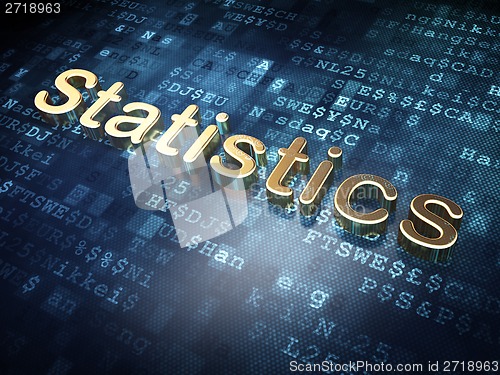 Image of Finance concept: Golden Statistics on digital background