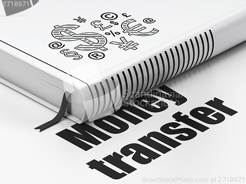 Image of Finance concept: book Finance Symbol, Money Transfer on white background