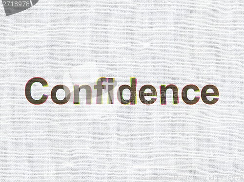 Image of Business concept: Confidence on fabric texture background