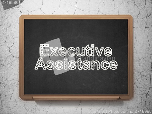 Image of Business concept: Executive Assistance on chalkboard background