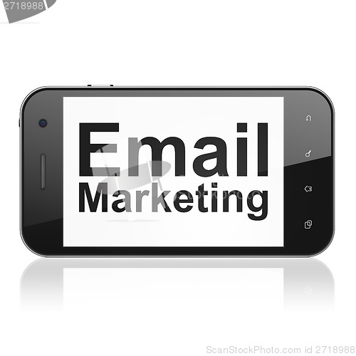 Image of Finance concept: Email Marketing on smartphone