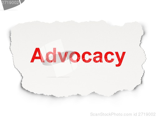 Image of Law concept: Advocacy on Paper background