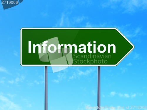 Image of Data concept: Information on road sign background