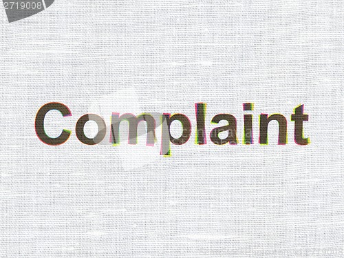 Image of Law concept: Complaint on fabric texture background