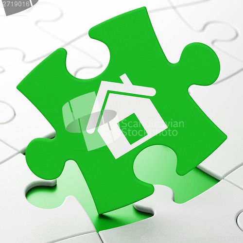 Image of Business concept: Home on puzzle background