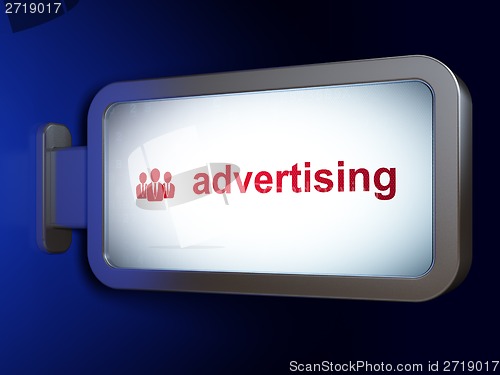 Image of Advertising concept: Advertising and Business People on billboard background