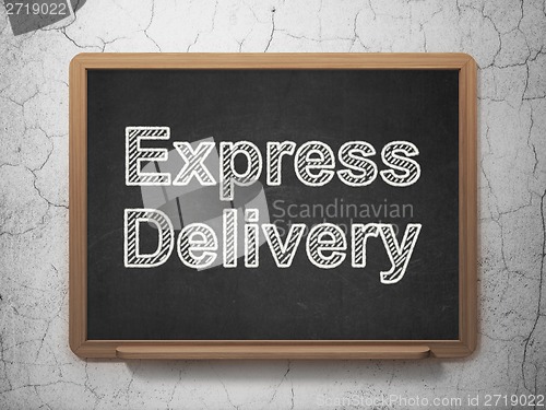 Image of Business concept: Express Delivery on chalkboard background
