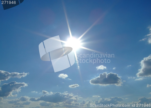 Image of sky background. sky, sun and clouds background.