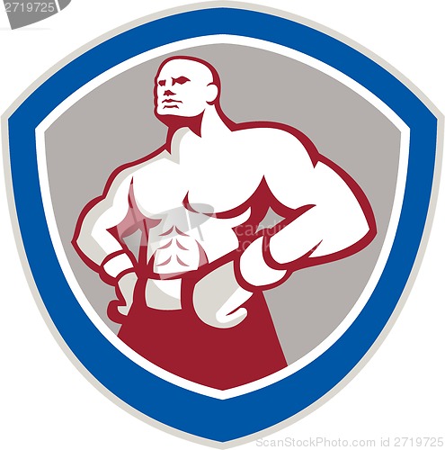 Image of Boxer With Hands on Hips Shield