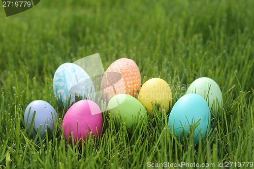 Image of Colorful Easter Eggs Still Life With Natural Light