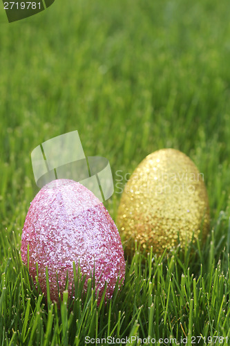Image of Colorful Easter Eggs Still Life With Natural Light