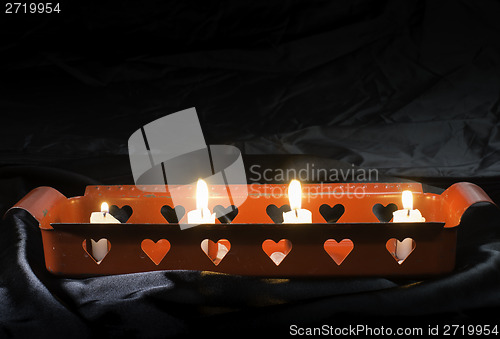 Image of Candles and heart shapes
